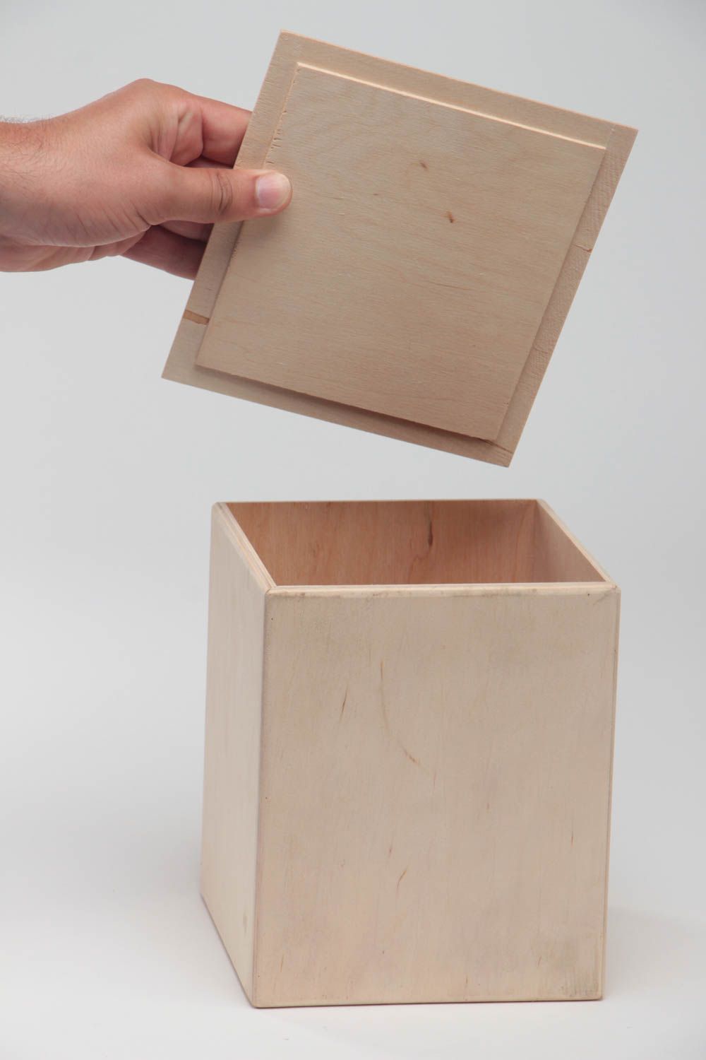 Boîte en bois brut faite main à épices en contreplaqué pratique et originale photo 5