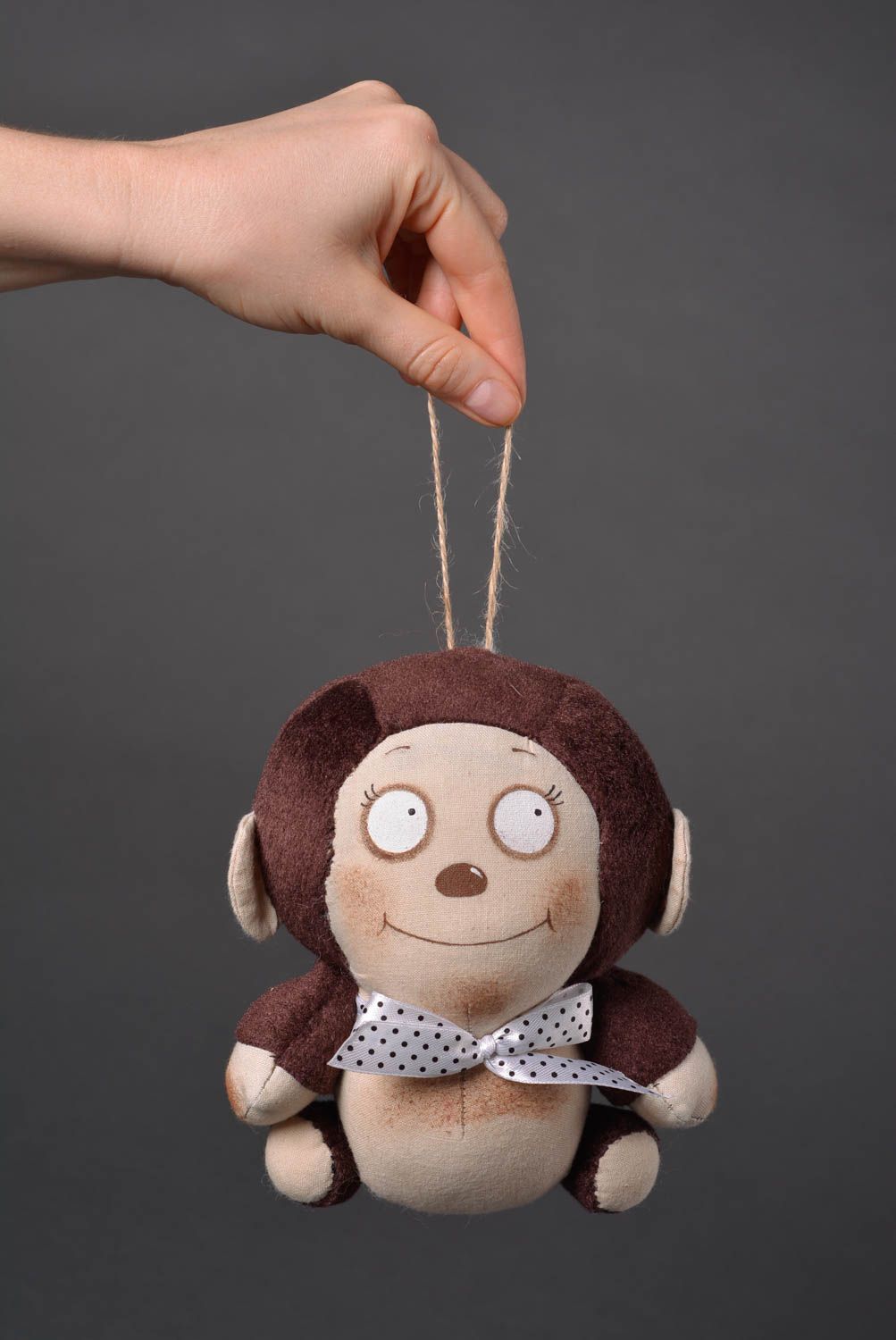 Peluche singe fait main Jouet mou pour enfant Décoration chambre enfant photo 4