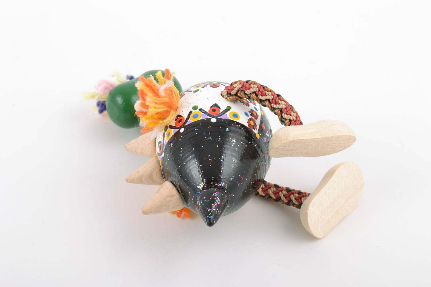Деревянная эко игрушка ручной работы с росписью Дракон детская милая фото 4