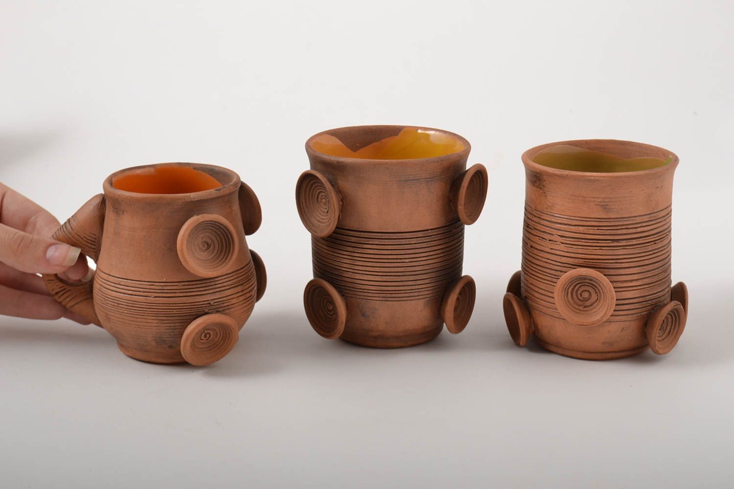 Tazas de barro hechas a mano vajilla de cerámica étnica utensilios de cocina  foto 3