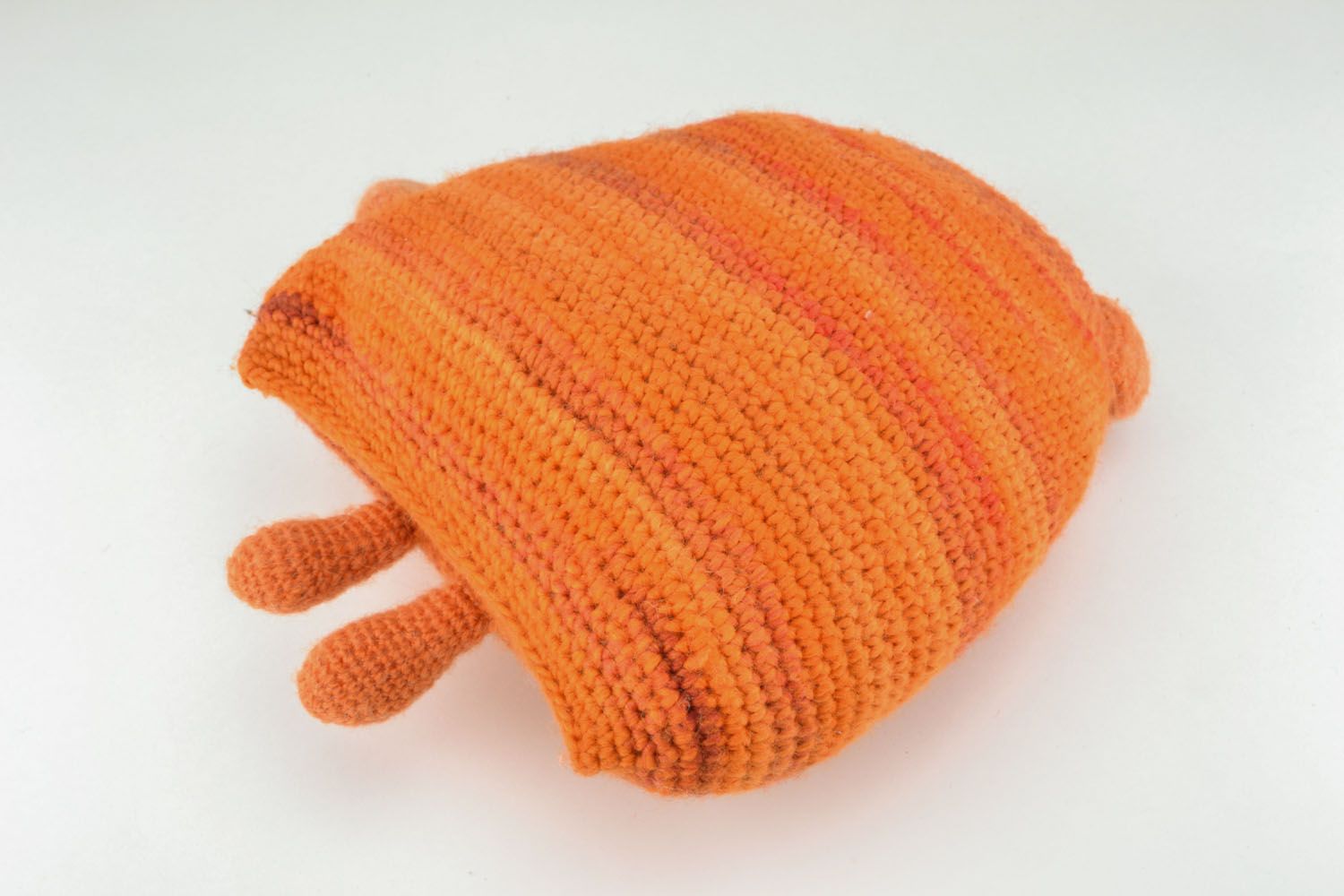 Giocattolo a maglia fatto a mano a forma di gatto arancione pupazzo morbido  foto 3