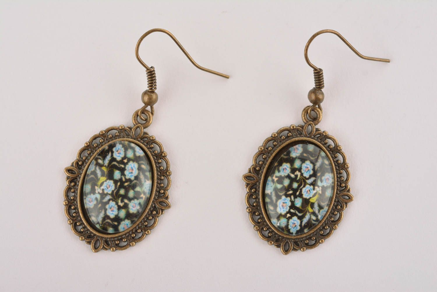 Unusual glass earrings stylish designer earrings handmade female jewelry photo 4