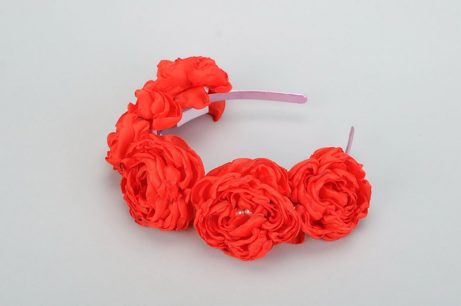 Headband made of flowers Red rose photo 4