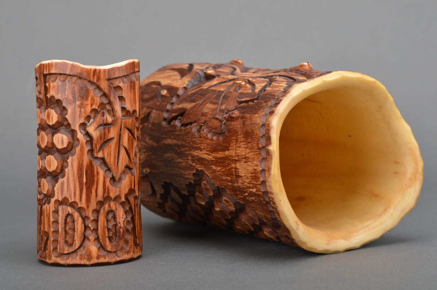 Vasos modernos hechos a mano de madera articulos de regalo original para amigo foto 2