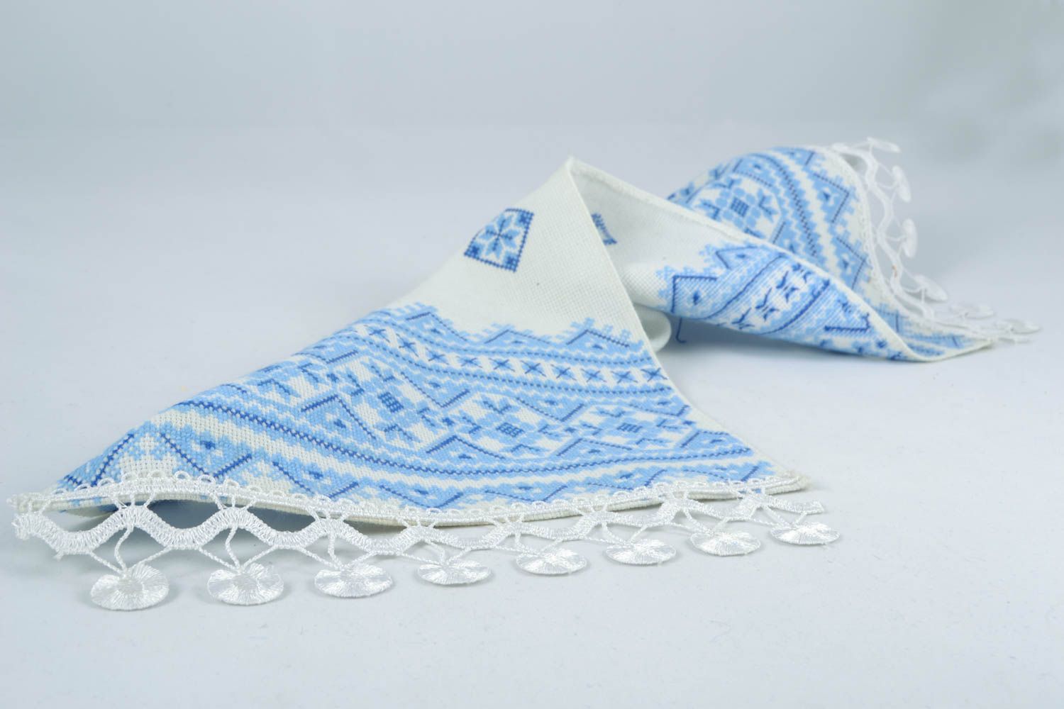 Decorative napkin with cross stitch embroidery photo 3