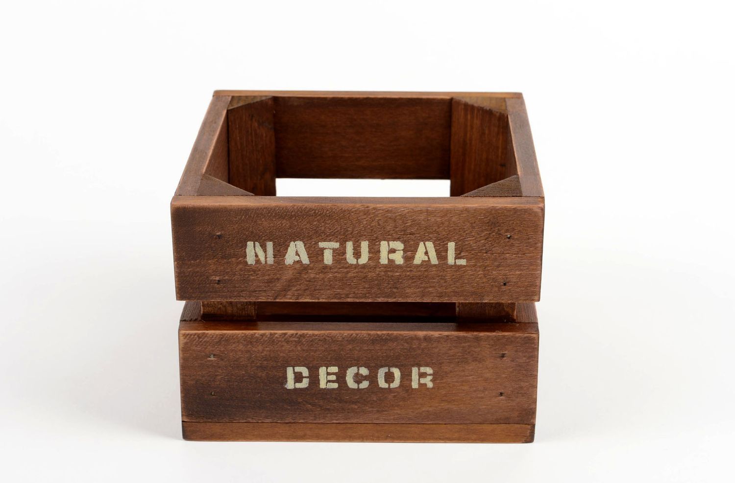 Panier rangement fait main Boîte en bois caisse design Déco maison originale photo 1