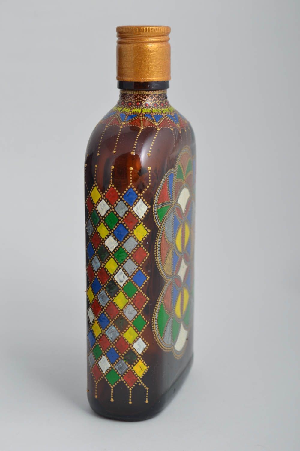 Botella de cristal para licor artesanal elemento decorativo regalo original  foto 3