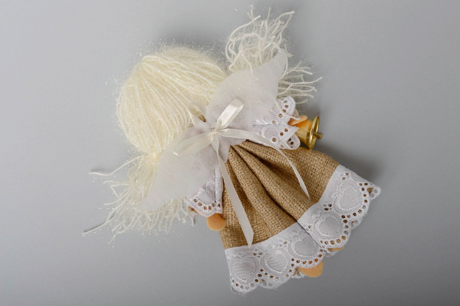 Interior soft toy made of burlap Angel photo 4