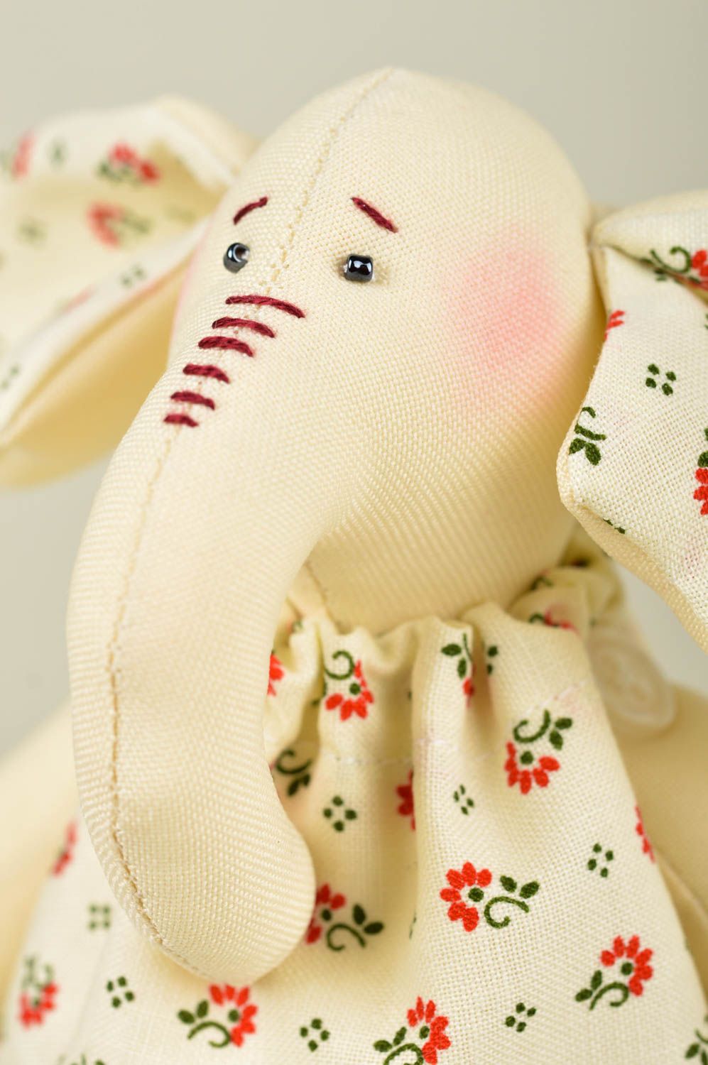 Jouet éléphant Peluche faite main décorative en coton Cadeau pour enfant photo 2