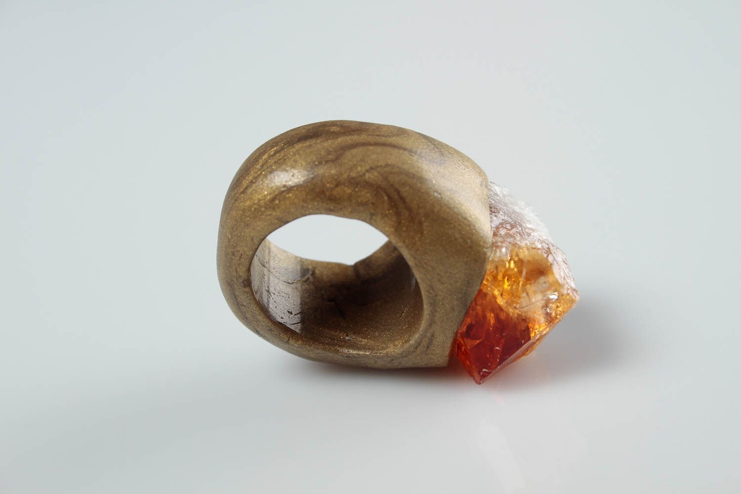 Кольцо ручной работы украшение из полимерной глины украшение кольцо крупное фото 5
