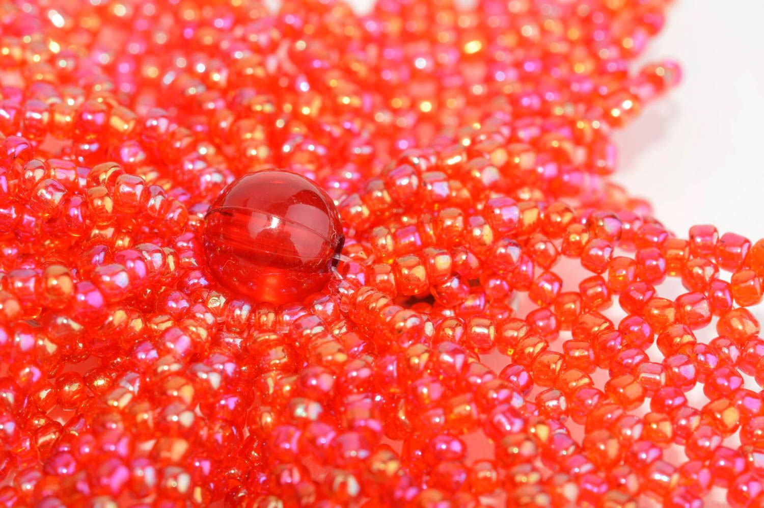 Handmade große Brosche Schmuck für Frauen Mode Schmuck rote Blume aus Rocailles foto 5
