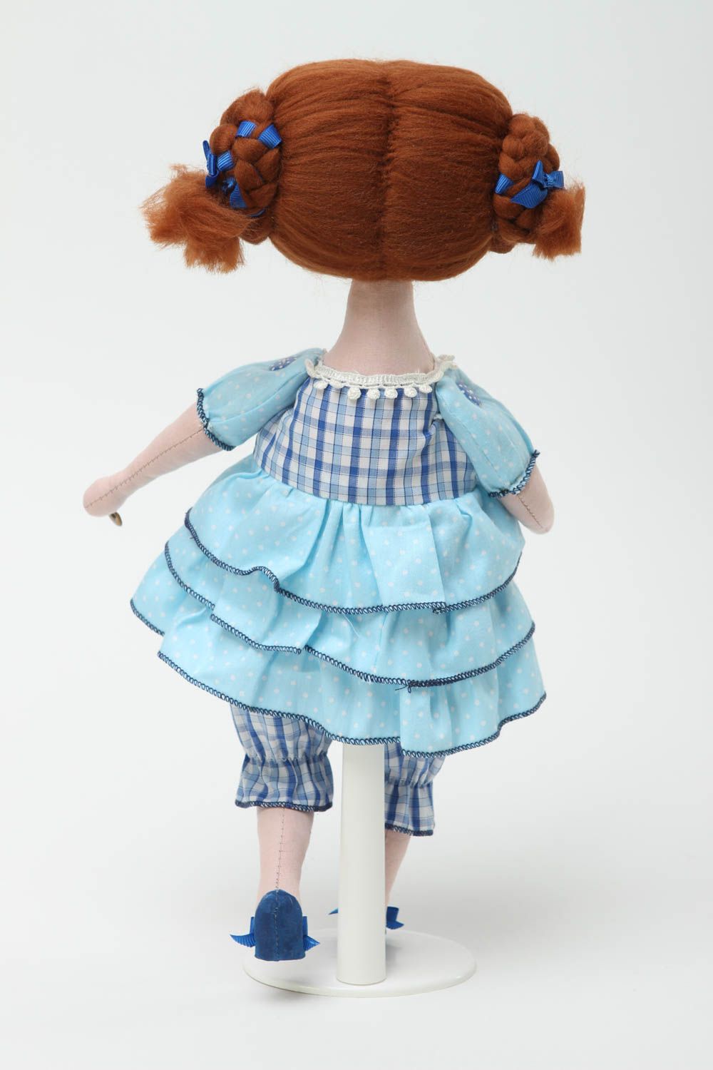 Stylish handmade rag doll stuffed soft toy nursery design decorative use only photo 4
