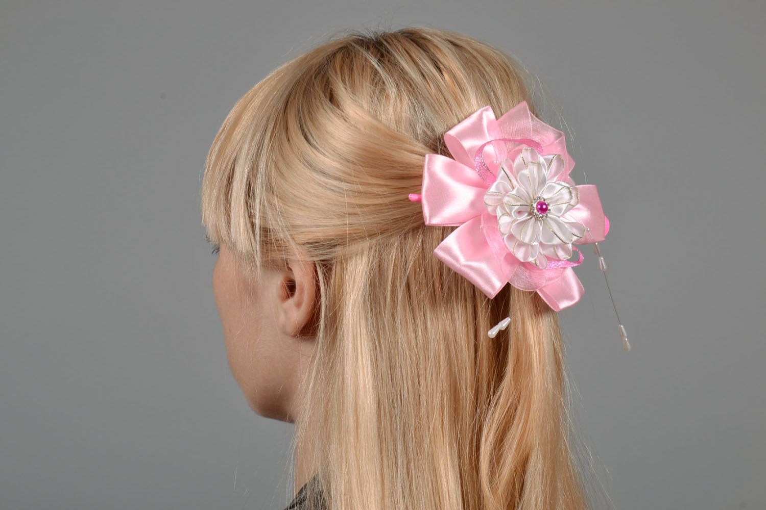 Large pink hair clip photo 1