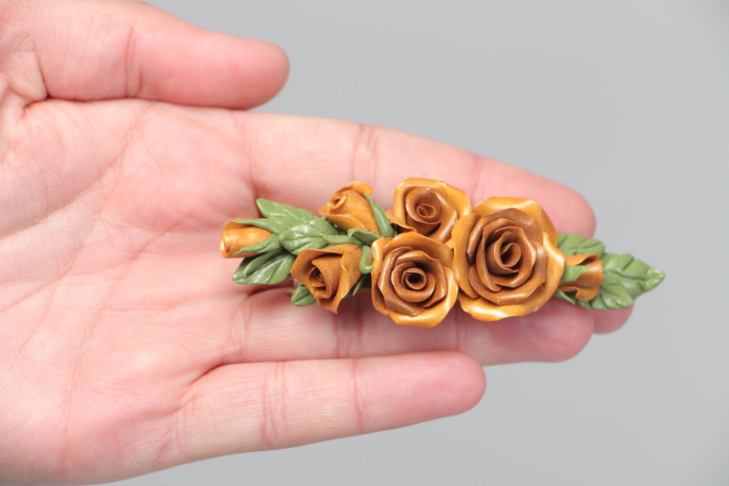 Beautiful plastic flower barrette for women fashion hair accessories for gift photo 5