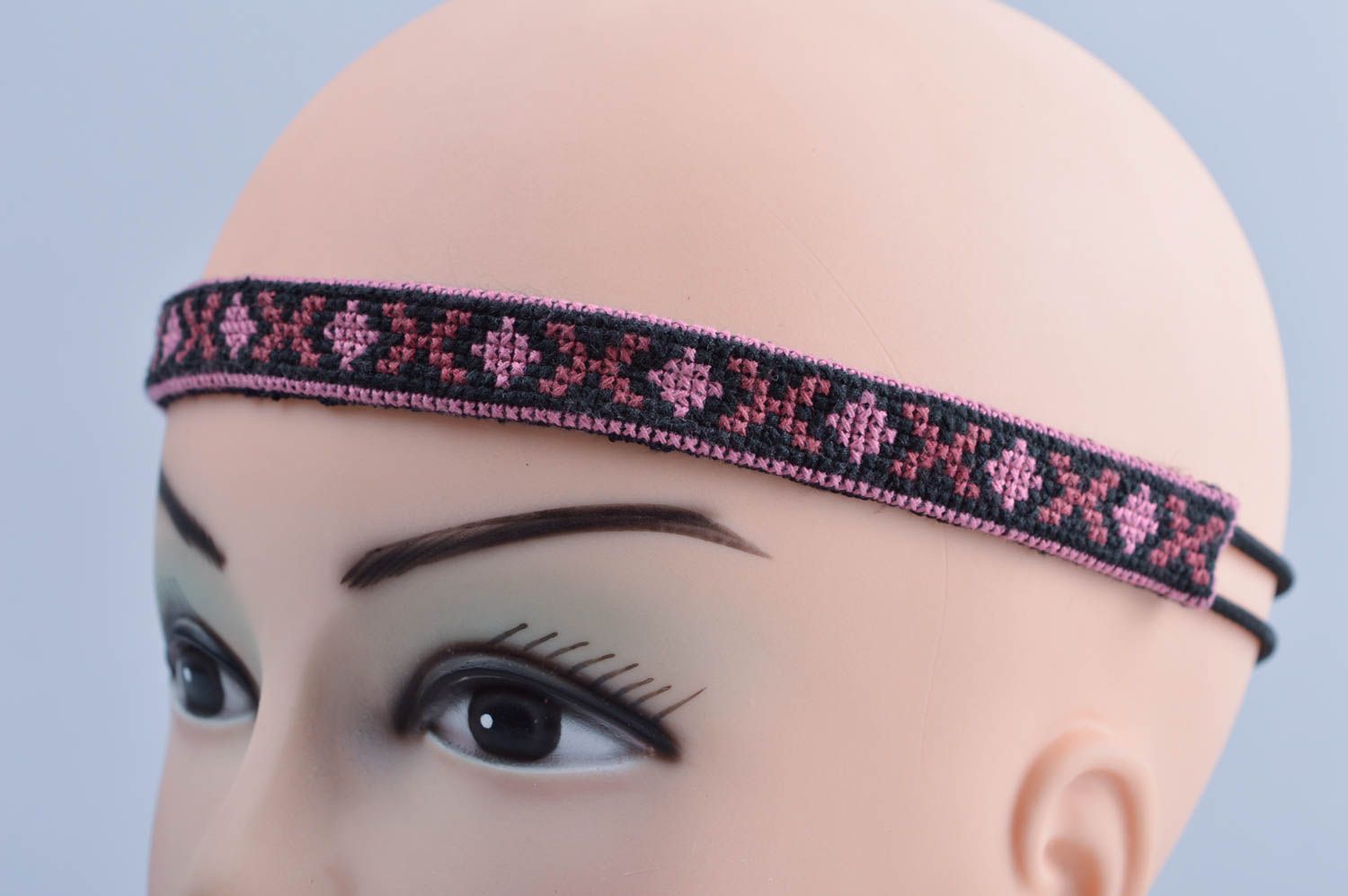 Dünnes Haarband handgefertigt Haar Accessoire Frauen Geschenk bestickt foto 1