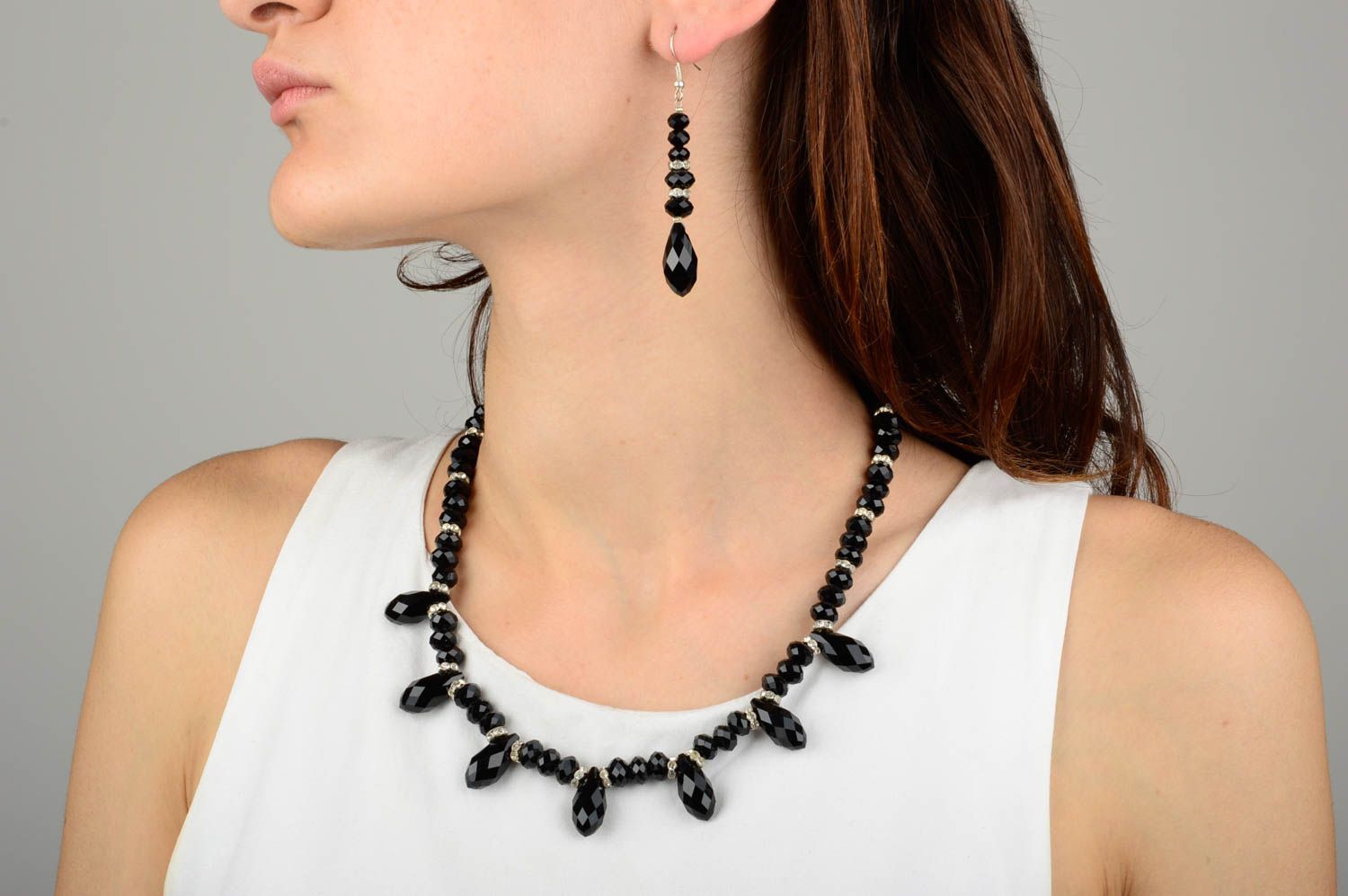 Handmade stylish jewelry elite designer earrings feminine unusual necklace photo 5