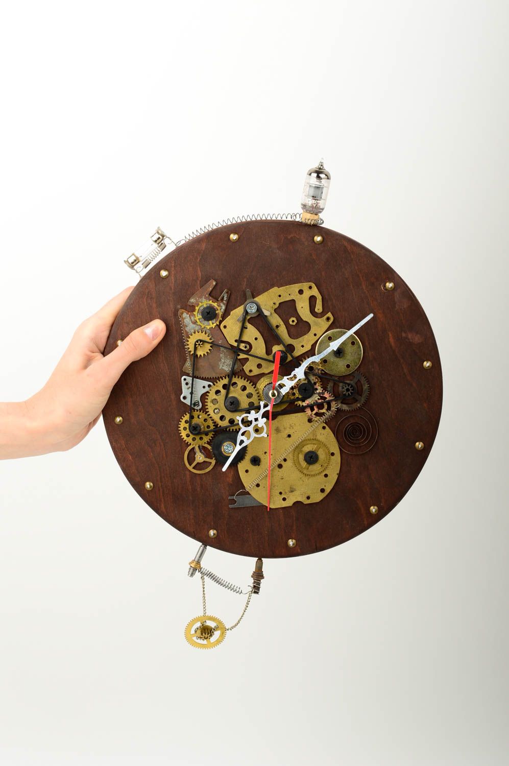 Оригинальные деревянные часы ручной работы настенные часы из дерева модные часы фото 1