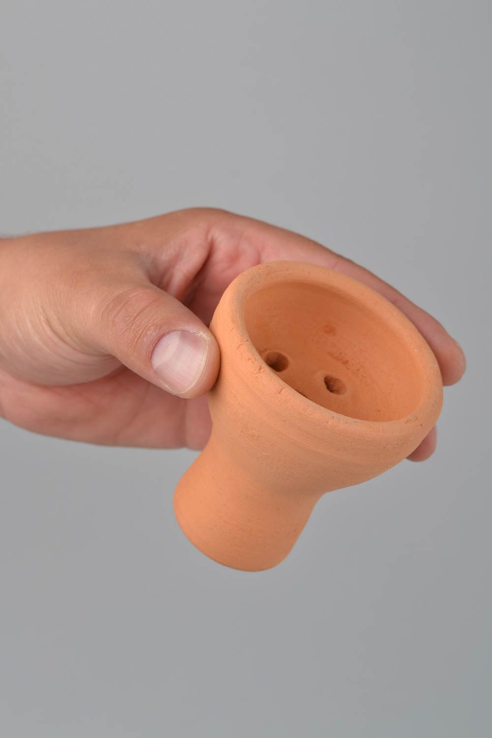 Beautiful handmade designer hookah bowl molded of natural clay photo 2