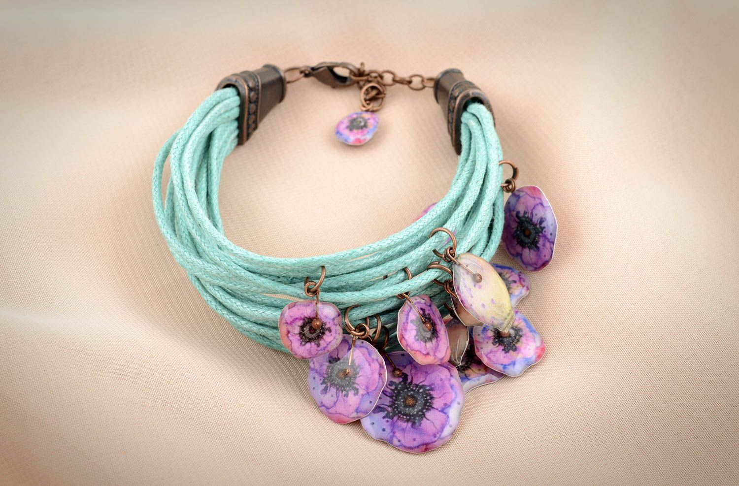 Unusual handmade woven cord bracelet wrist bracelet designs accessories for girl photo 6