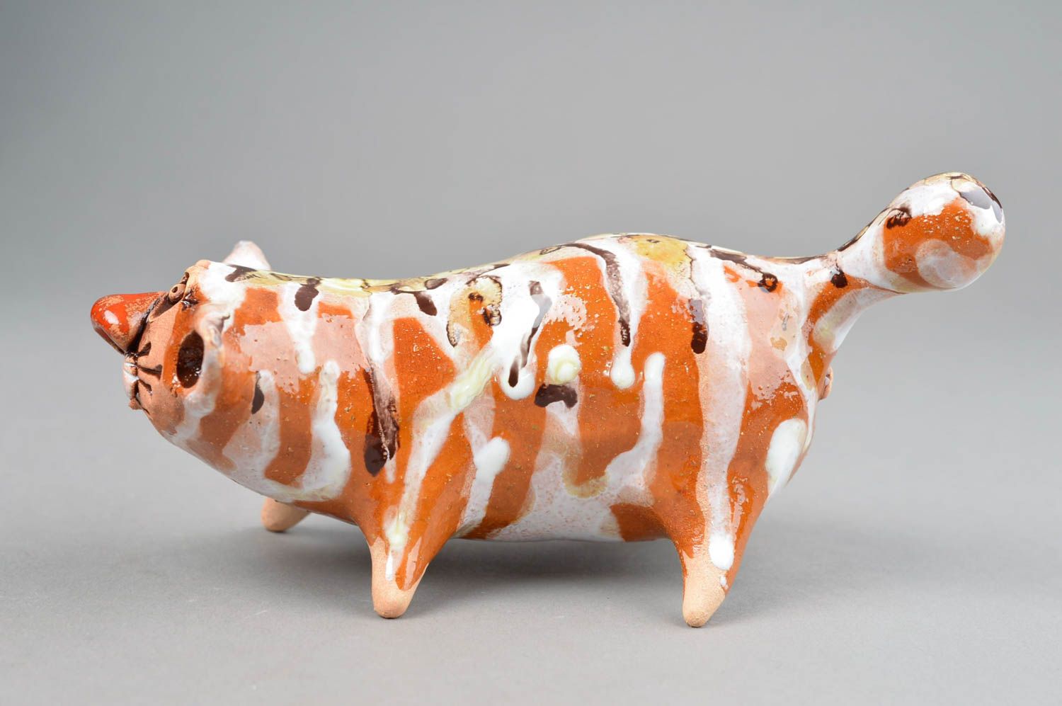 Cat figurines ceramic figurines homemade home decor gifts for cat lovers photo 2