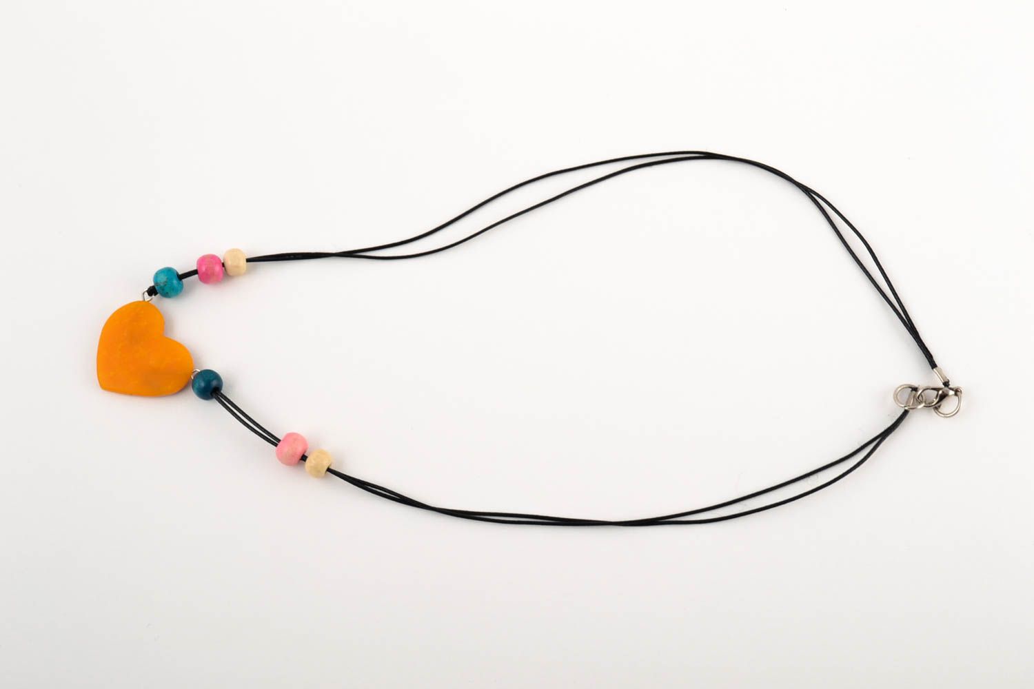 Halskette mit Anhänger Kette mit Herzanhänger Schmuck handgemacht in Braun foto 3