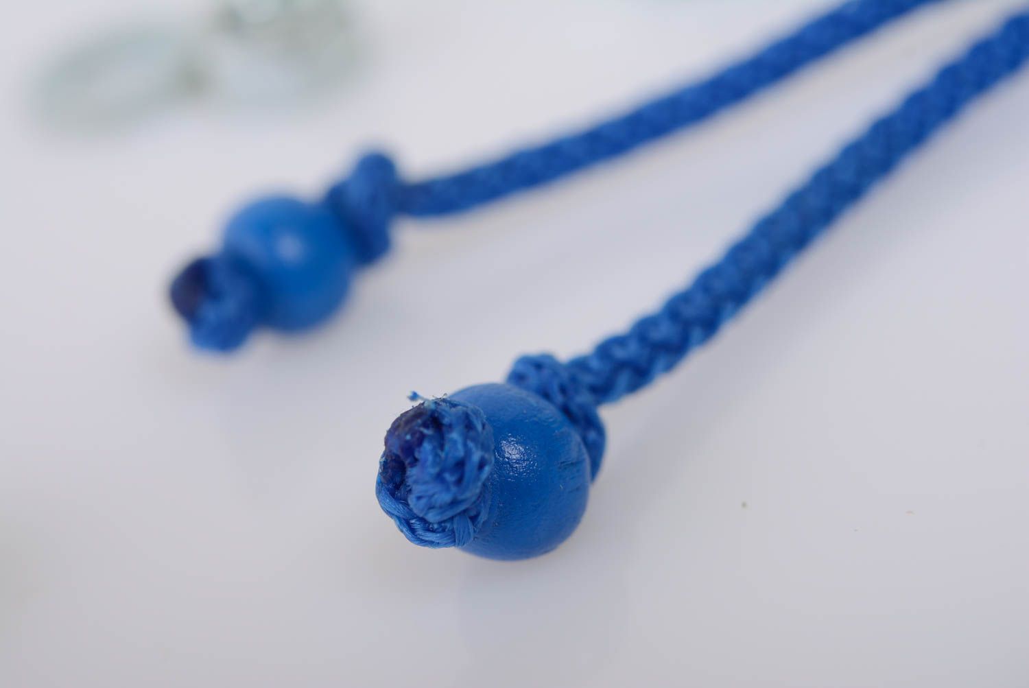 Beautiful blue handmade macrame woven keychain with metal nuts photo 5