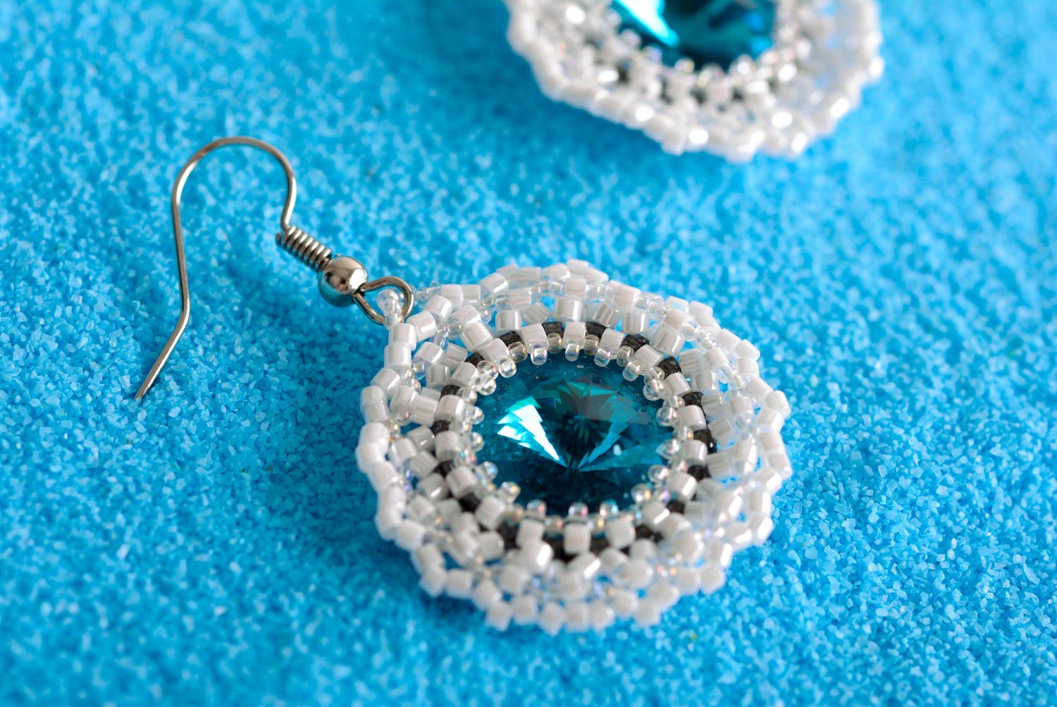 Handmade elegant beaded earrings designer stylish earrings cute accessory photo 5