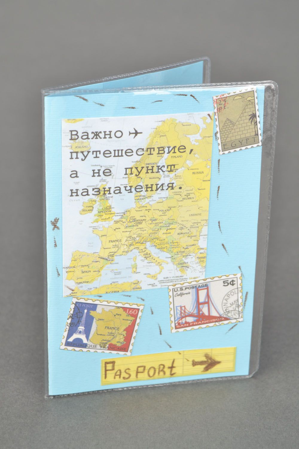 Обложка на паспорт в технике скрапбукинг фото 1