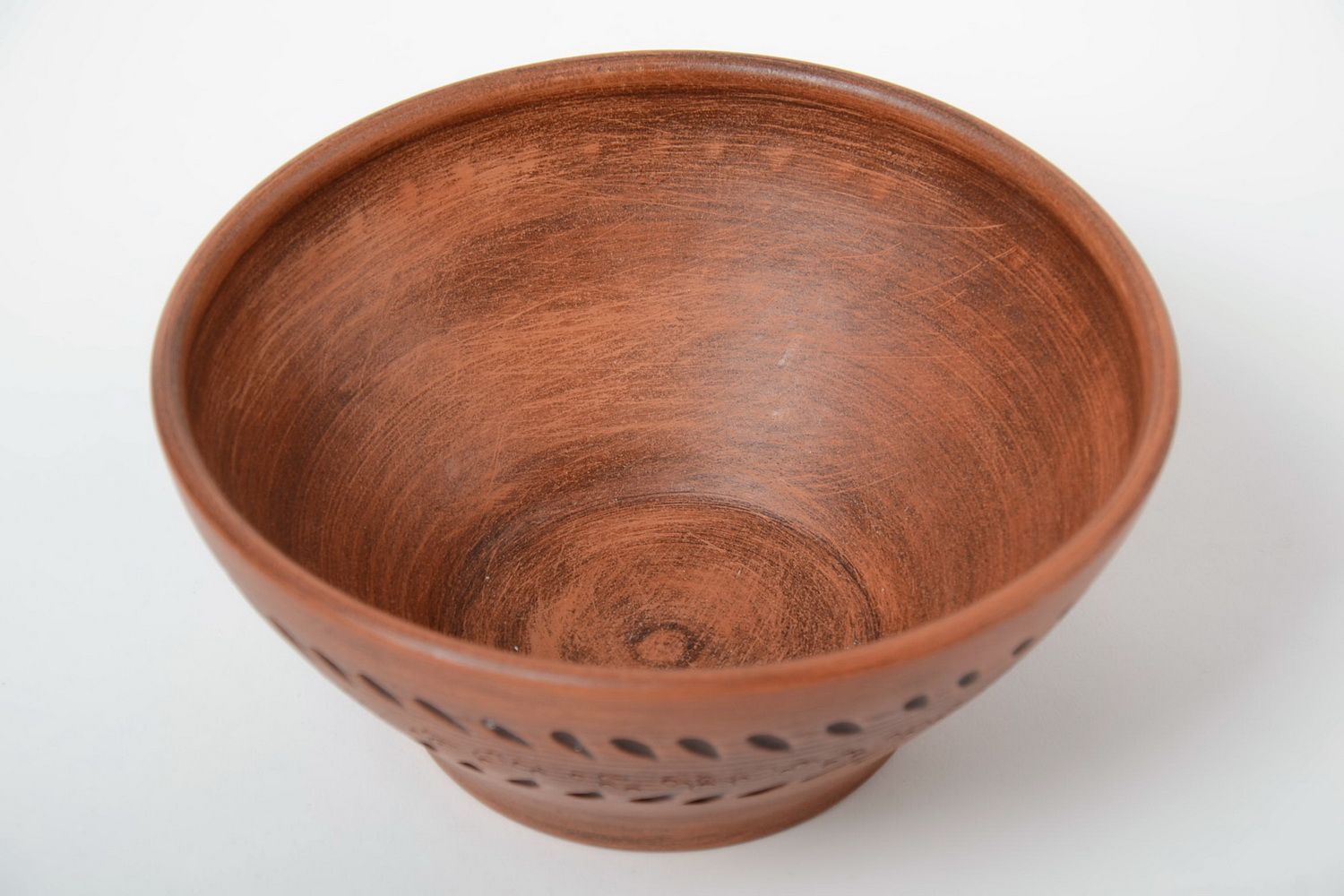 Beautiful handmade deep clay bowl with pattern 500 ml semi porcelain photo 3