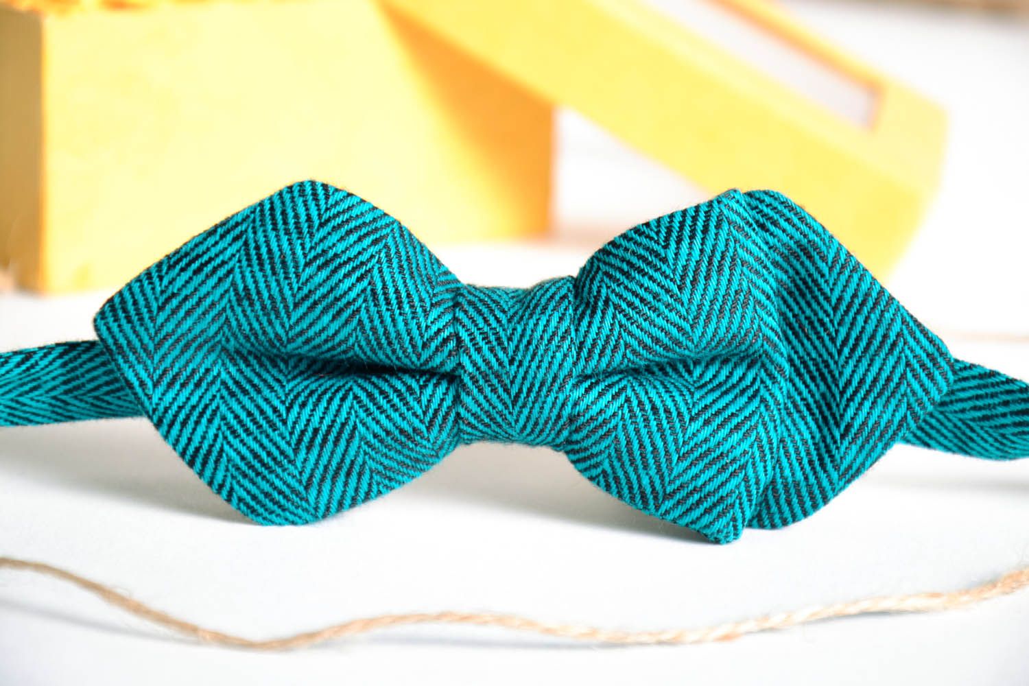Bow tie made of fabric photo 1