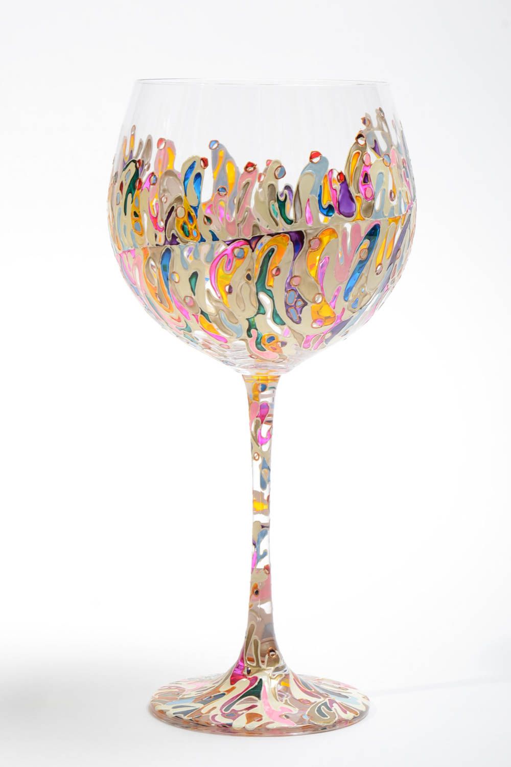 Handmade wine glass 700 ml painted wine glasses cool gift ideas wine goblet photo 2