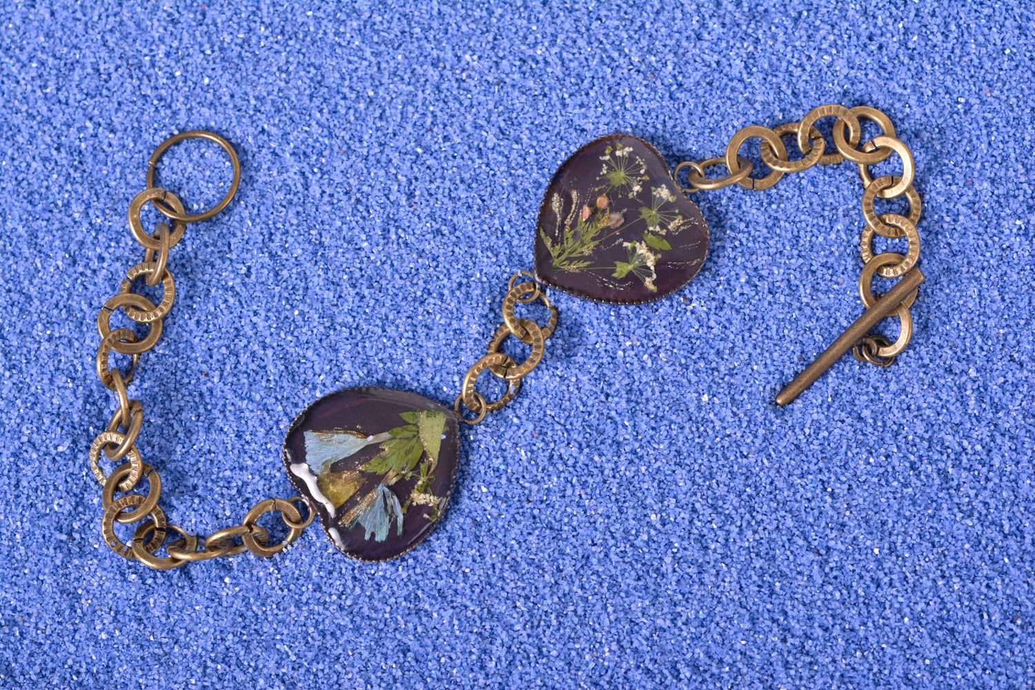 Bracelet chaîne en métal Bijou fait main avec éléments déco Accessoire femme photo 1
