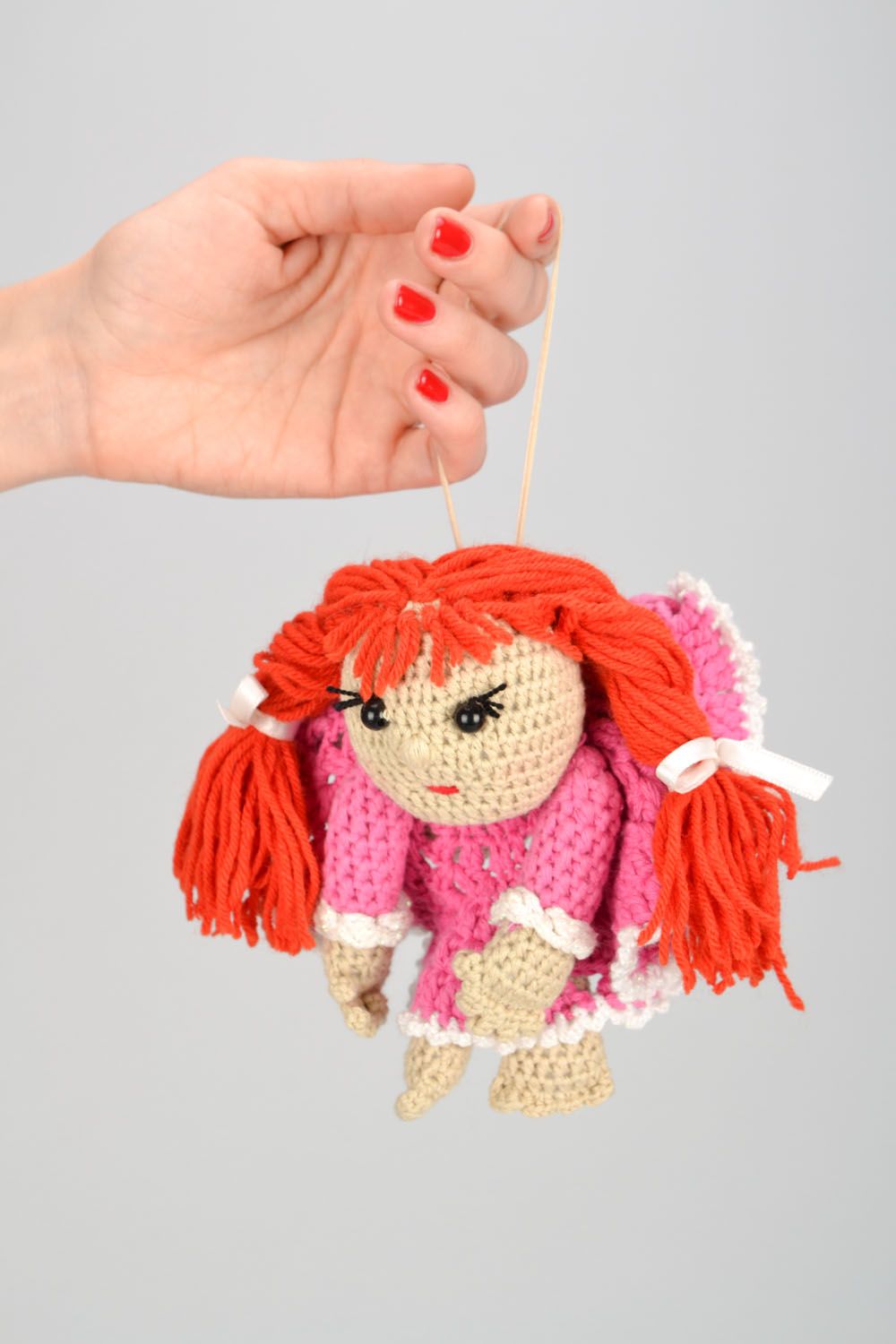 Giocattolo a maglia fatto a mano pupazzo morbido da bambini a uncinetto bambina foto 1