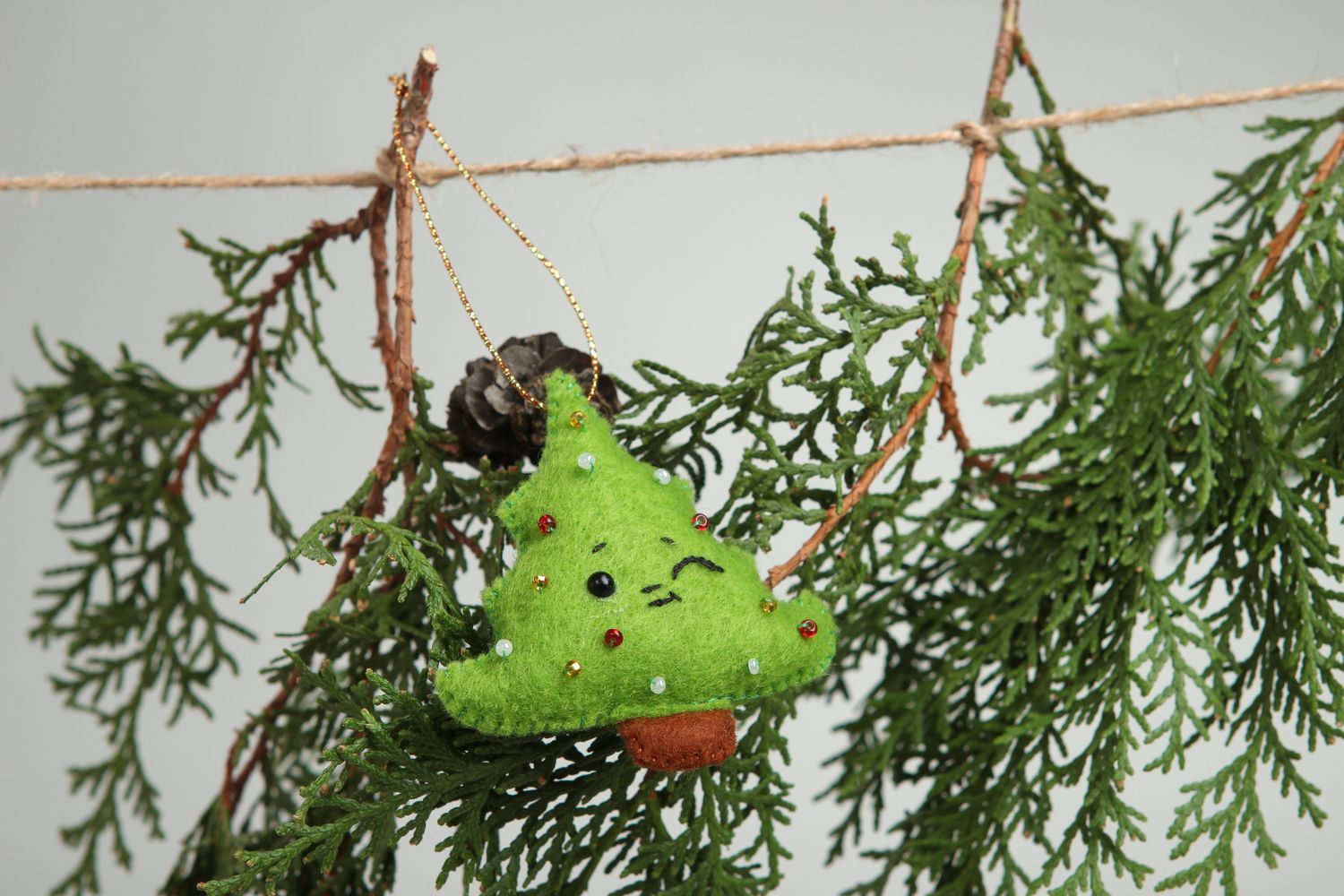 Handmade kleiner Tannenbaum Schmuck Deko für Weihnachten Weihnachtsbaum Schmuck  foto 1