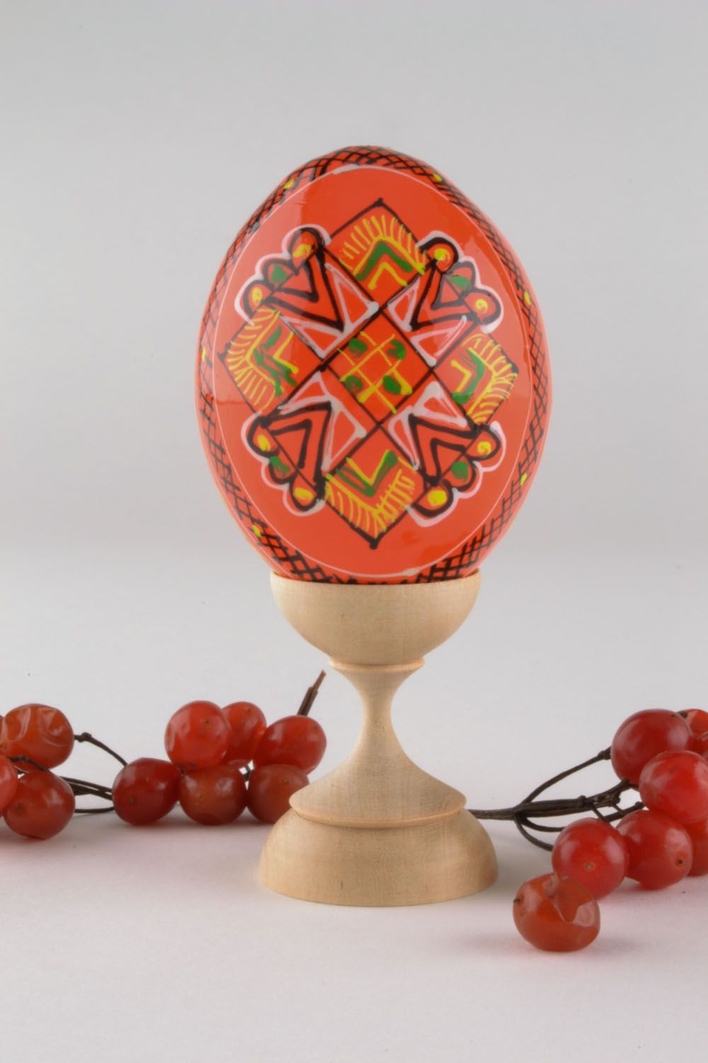 Painted wooden egg photo 1