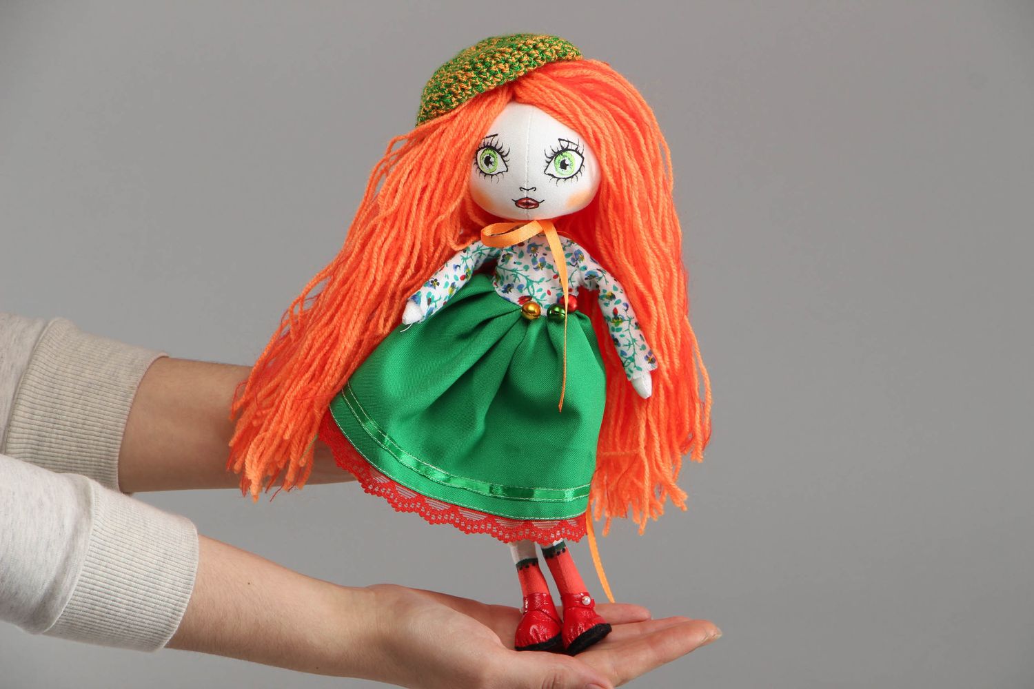 Collectible fabric doll with long hair photo 4