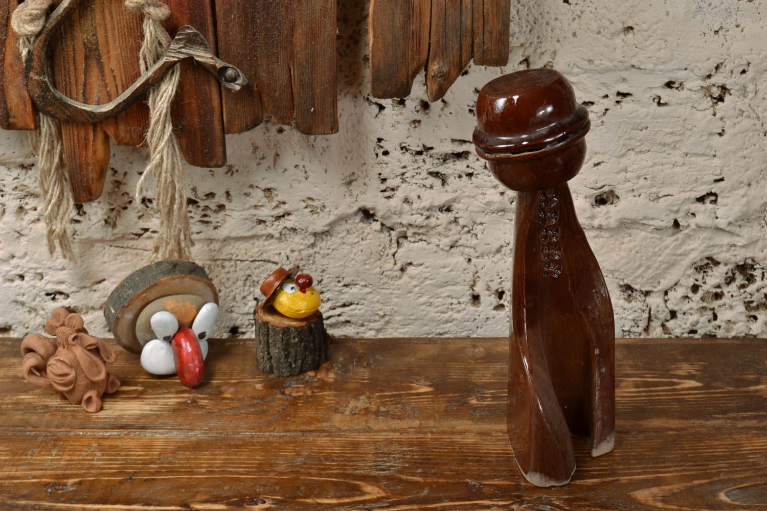 Handmade Keramik Figur für Haus Deko mit Glasur bedeckt Hutsul  foto 1