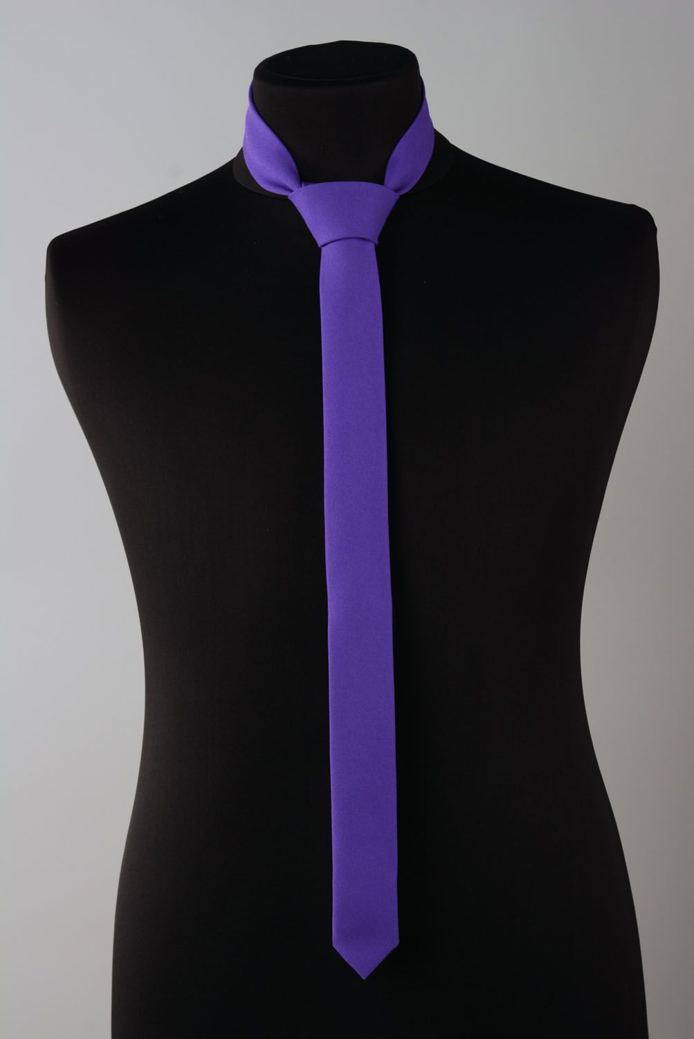 Cravate fine violette faite main  photo 4