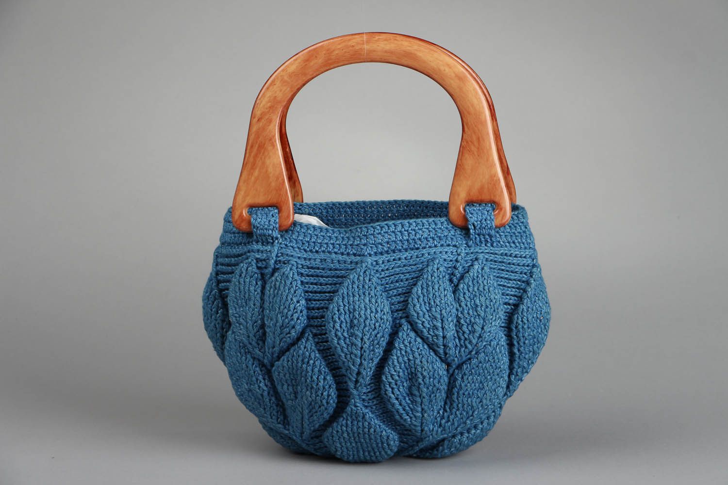 Blue crochet purse photo 1