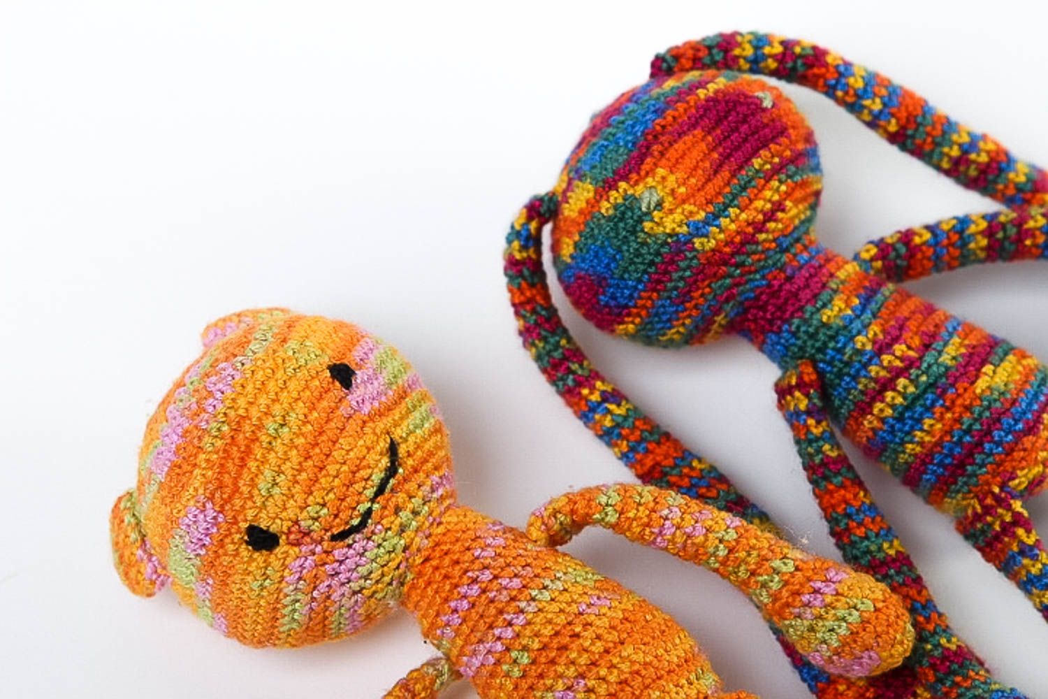 Handmade cute textile toys 2 designer soft toys crocheted toy kids gift photo 3