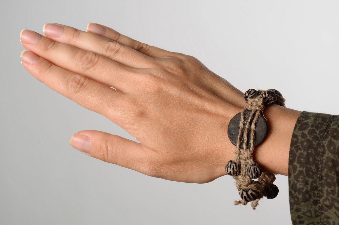 Bracelet en argile fait main style ethnique photo 3