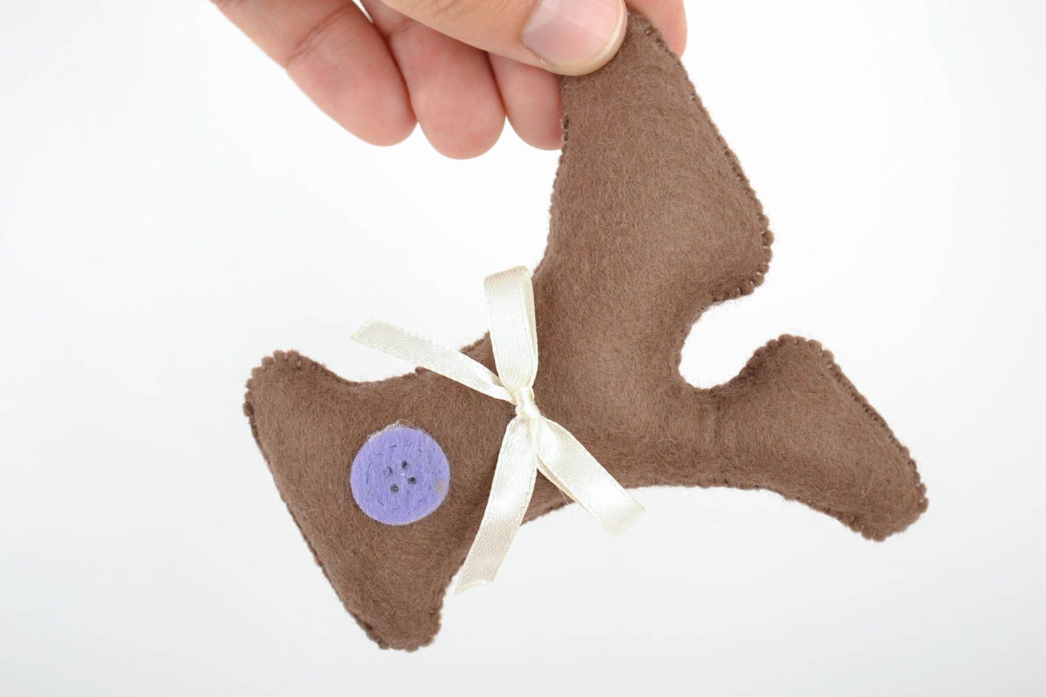 Unusual beautiful handmade soft toy letter sewn of felt fabric Y photo 4
