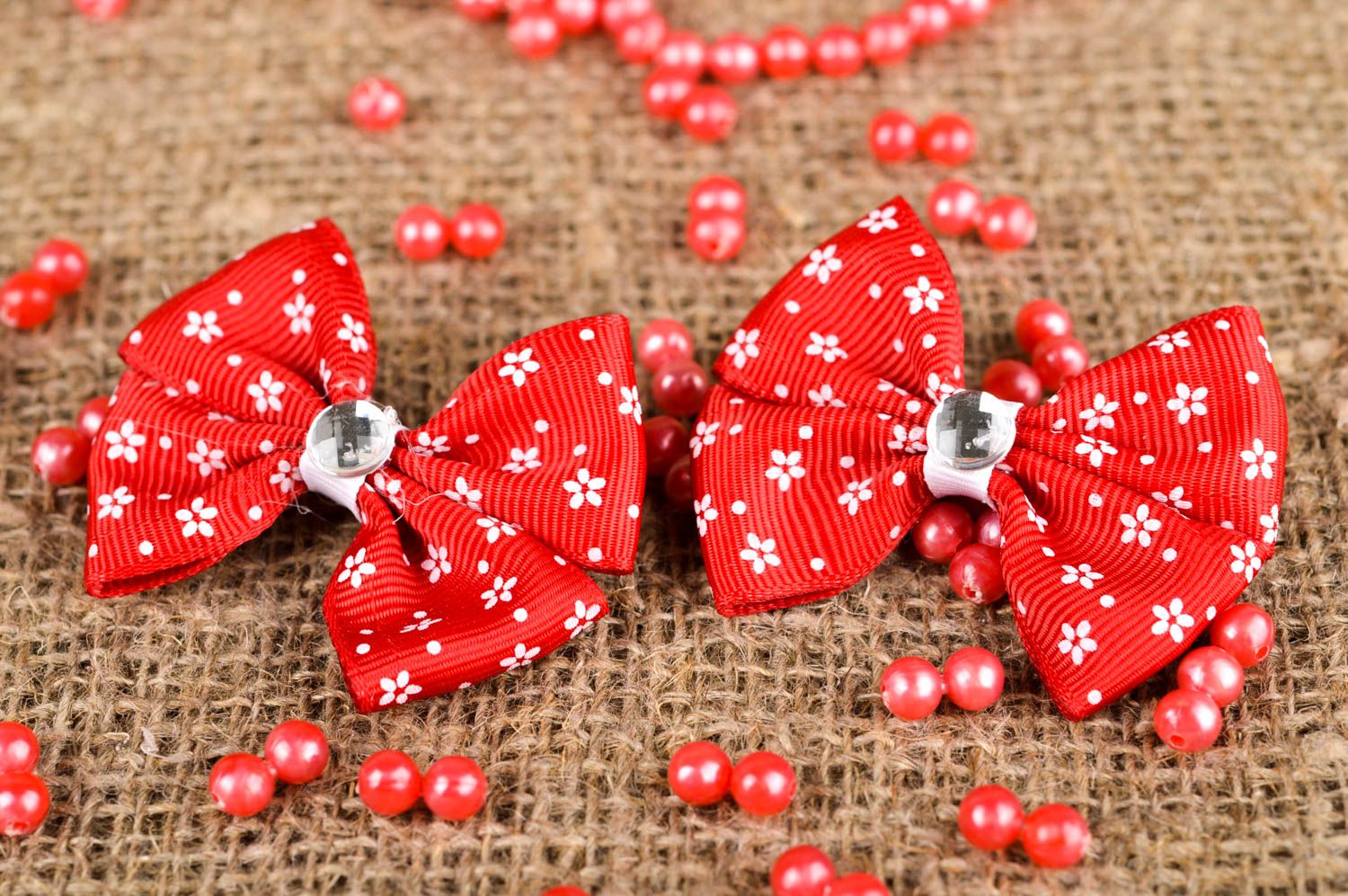 Rote Frisur Haarspangen handmade Schleifen Haarspangen Geschenk für Mädchen foto 1