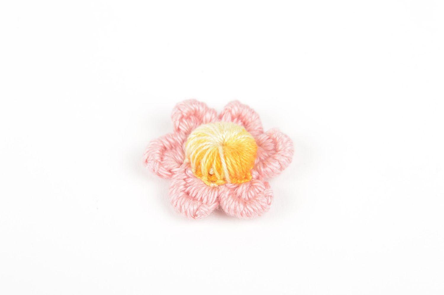 Handmade jewelry findings crocheted jewelry making supplies flower brooch  photo 2