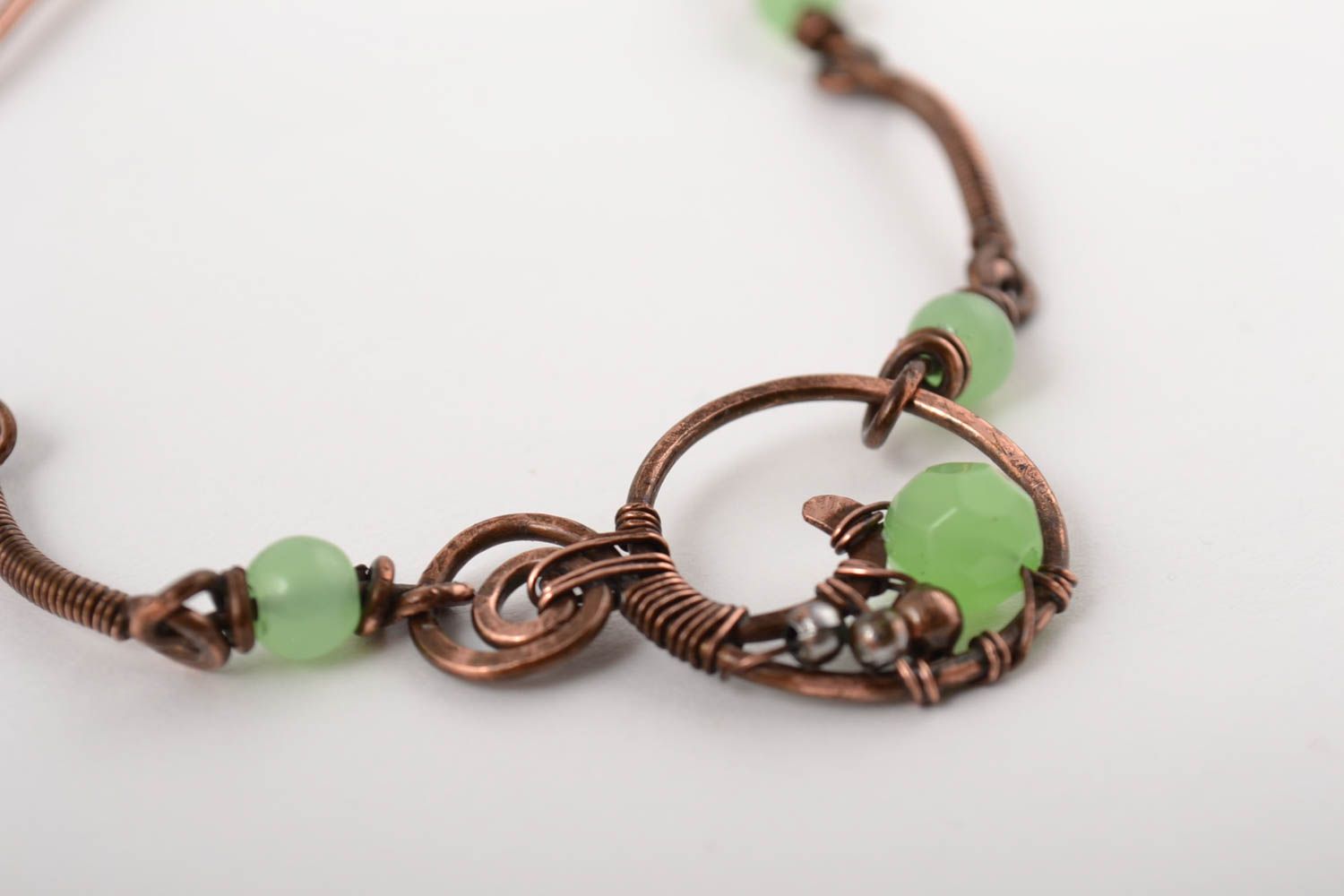 Handmade bracelet unusual hair clip for women designer jewelry set of 2 items photo 3