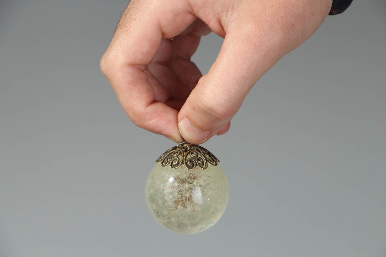 Neck pendant with a dandelion photo 5