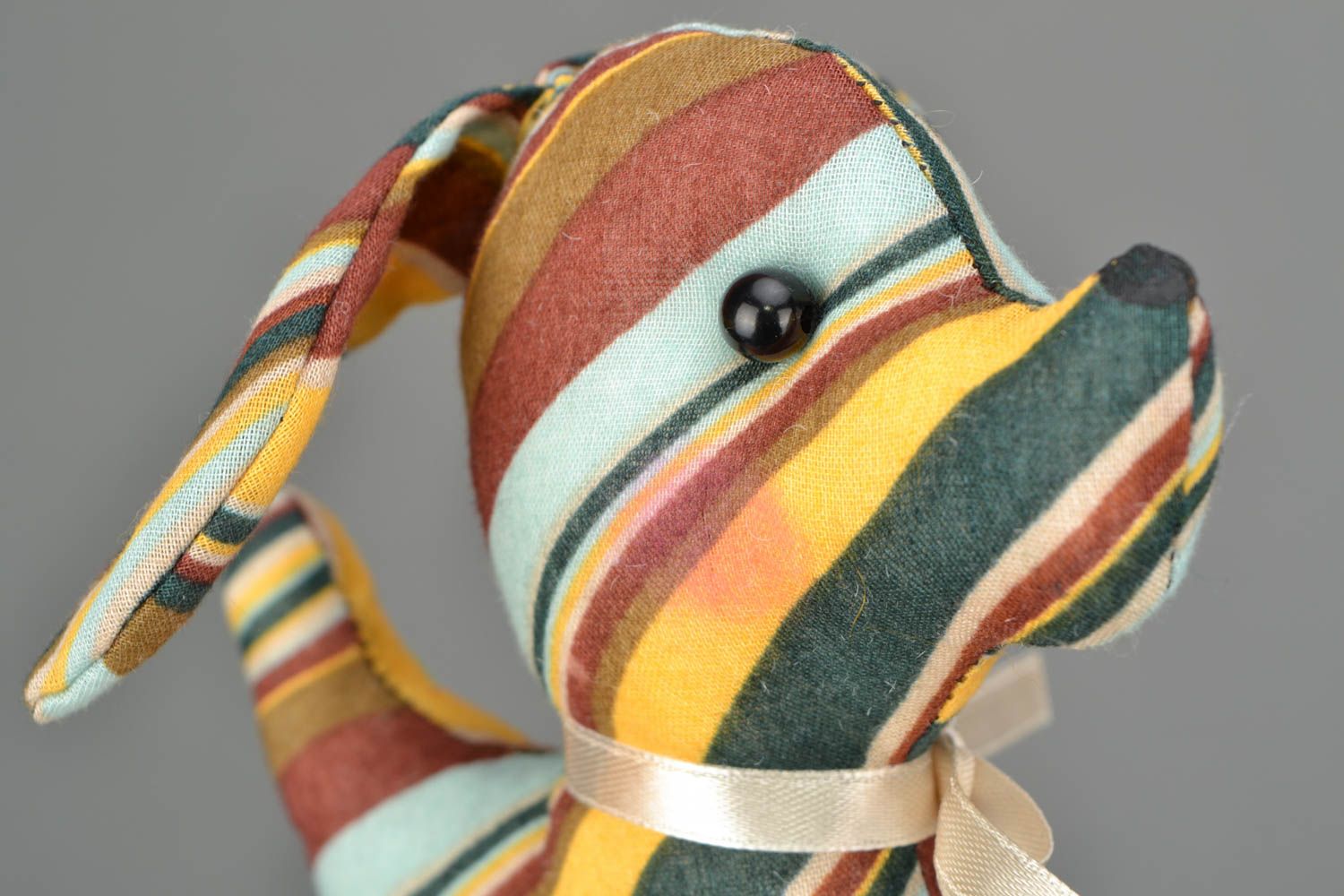 Homemade soft toy Striped Puppy photo 4