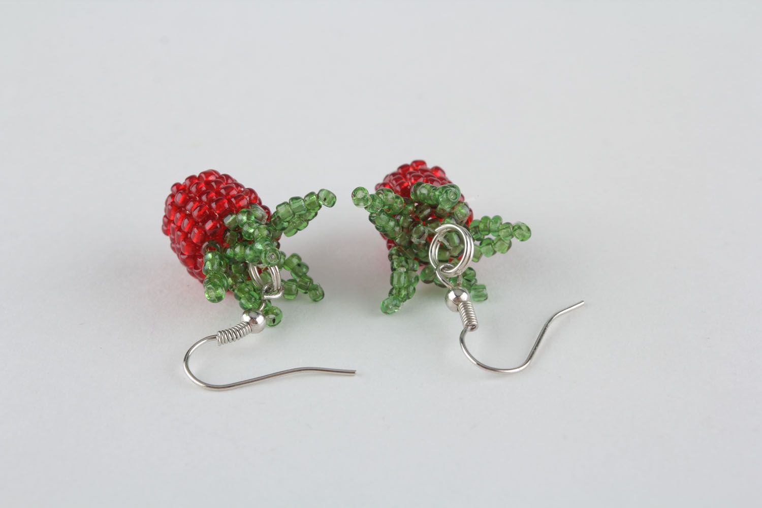 Beaded earrings Raspberries photo 1