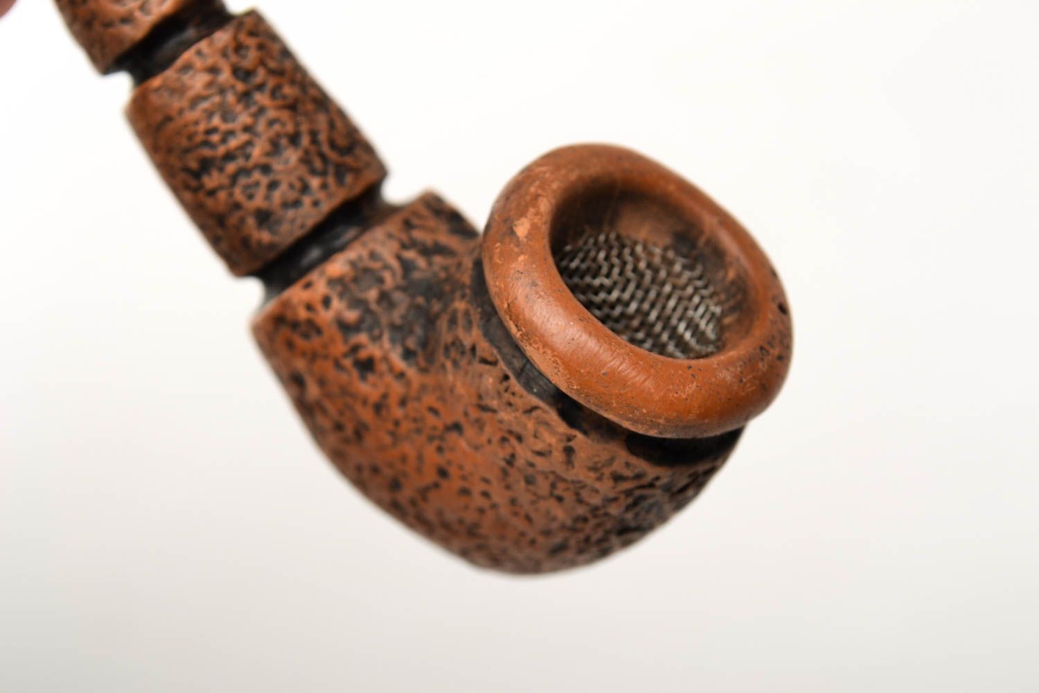 Pipa de barro hecha a mano accesorio para fumador poco común regalo para hombre  foto 2