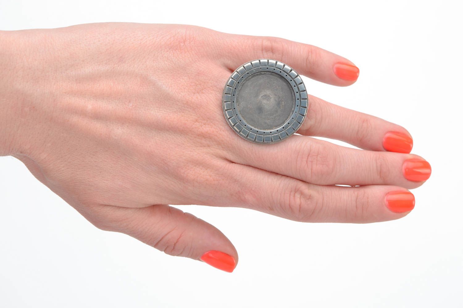 Jolie fourniture métallique pour bague de forme ronde faite main apprêt bijoux photo 5